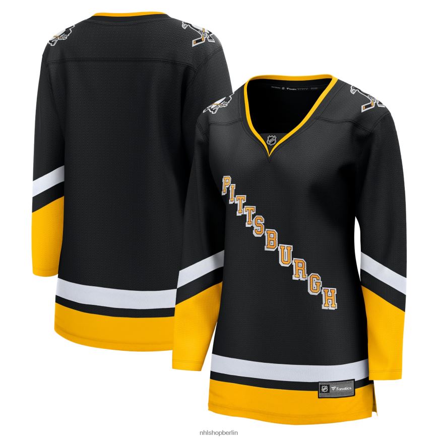 Frauen NHL Alternatives Premier-Breakaway-Trikot der Pittsburgh Penguins mit Fanatics-Logo in Schwarz 2021/22 Kleidung BF680T946