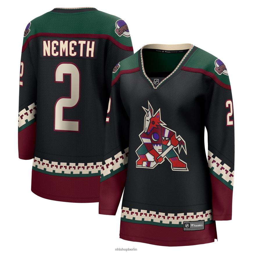 Frauen NHL Arizona Coyotes Patrik Nemeth Fanatics-gebrandetes schwarzes Home-Breakaway-Spielertrikot Kleidung BF680T2113