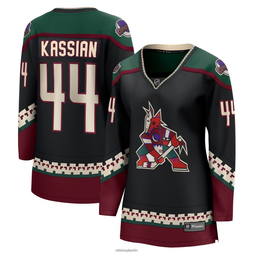 Frauen NHL Arizona Coyotes Zack Kassian Fanatics gebrandetes schwarzes Home-Breakaway-Spielertrikot Kleidung BF680T2118