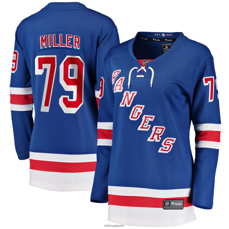 Frauen NHL Blaues Breakaway-Heimtrikot 2017/18 der New York Rangers mit Fanatics-Logo von KAndre Miller Kleidung BF680T522