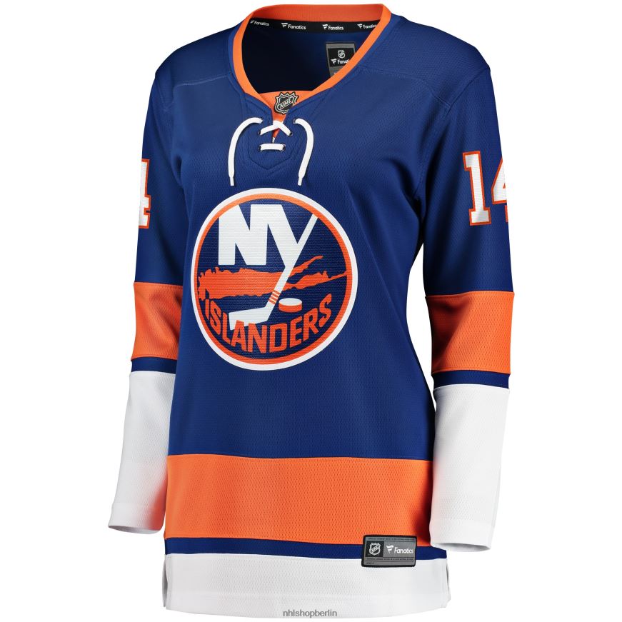 Frauen NHL Blaues Breakaway-Heimtrikot der New York Islanders mit Bo-Horvat-Fanatiker-Logo Kleidung BF680T1313