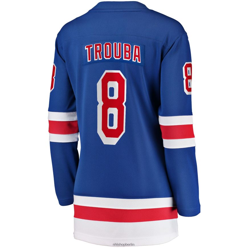 Frauen NHL Blaues Breakaway-Heimtrikot der New York Rangers mit Fanatics-Logo der Jacob Trouba Kleidung BF680T1046