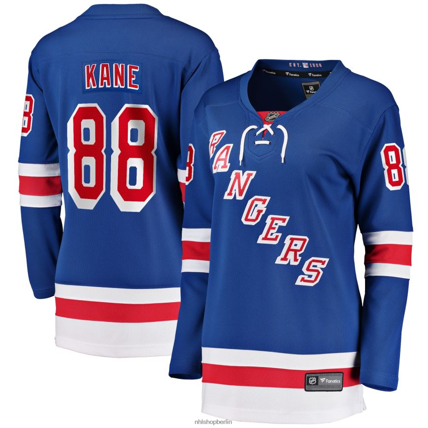 Frauen NHL Blaues Breakaway-Heimtrikot der New York Rangers mit Fanatics-Logo von Patrick Kane Kleidung BF680T300