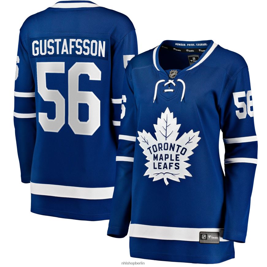 Frauen NHL Blaues Breakaway-Heimtrikot der Toronto Maple Leafs mit Fanatics-Logo von Erik Gustafsson Kleidung BF680T1659