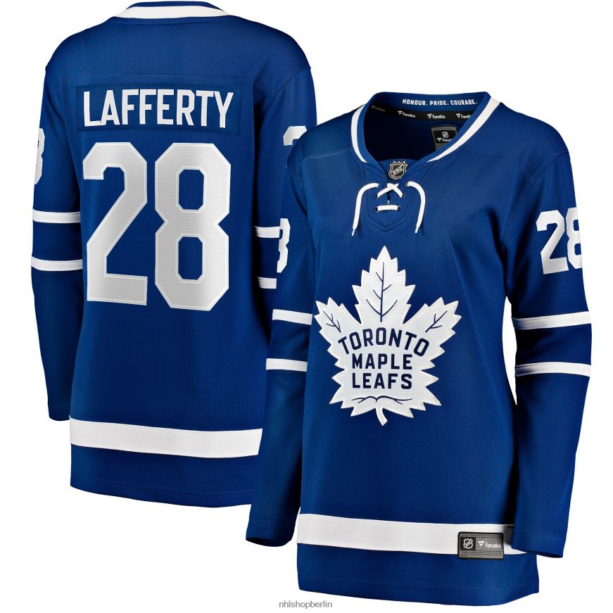 Frauen NHL Blaues Breakaway-Heimtrikot der Toronto Maple Leafs mit Fanatics-Logo von Sam Lafferty Kleidung BF680T1669