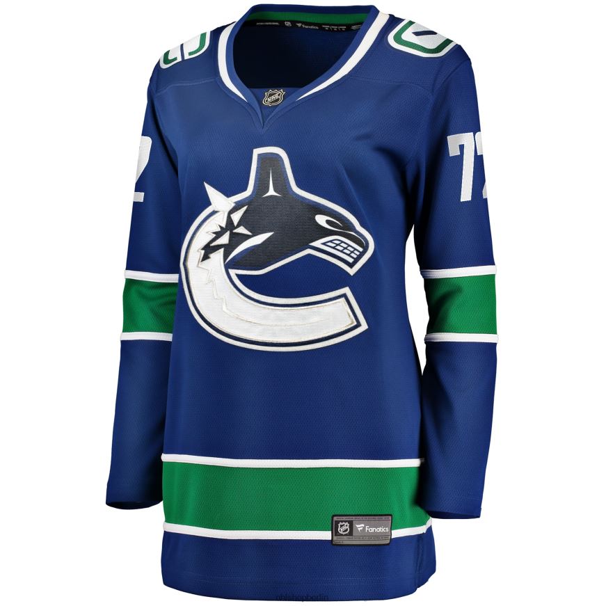 Frauen NHL Blaues Breakaway-Heimtrikot der Vancouver Canucks mit Fanatics-Logo von Anthony Beauvillier Kleidung BF680T1678