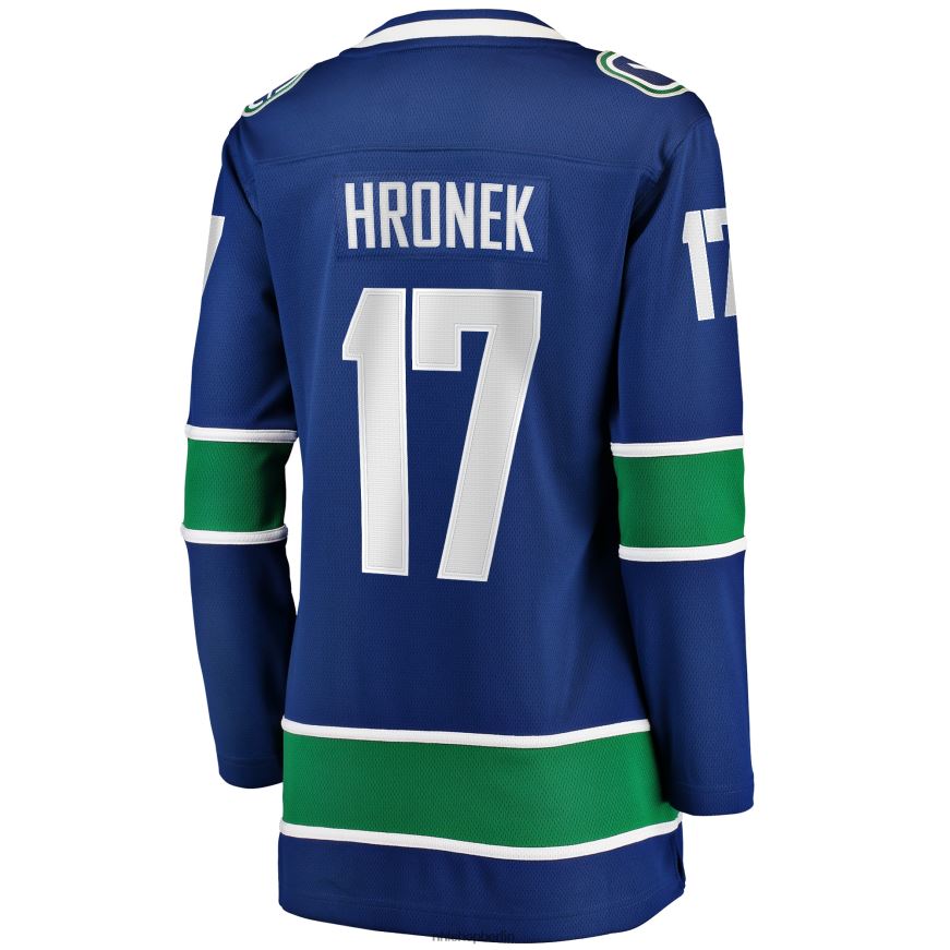 Frauen NHL Blaues Breakaway-Heimtrikot der Vancouver Canucks mit Filip Hronek Fanatics-Logo Kleidung BF680T1685