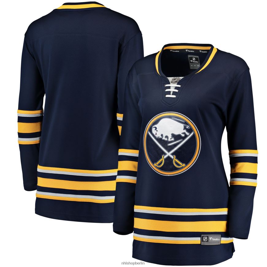 Frauen NHL Blaues Breakaway-Heimtrikot mit Fanatics-Logo der Buffalo Sabres Kleidung BF680T1214