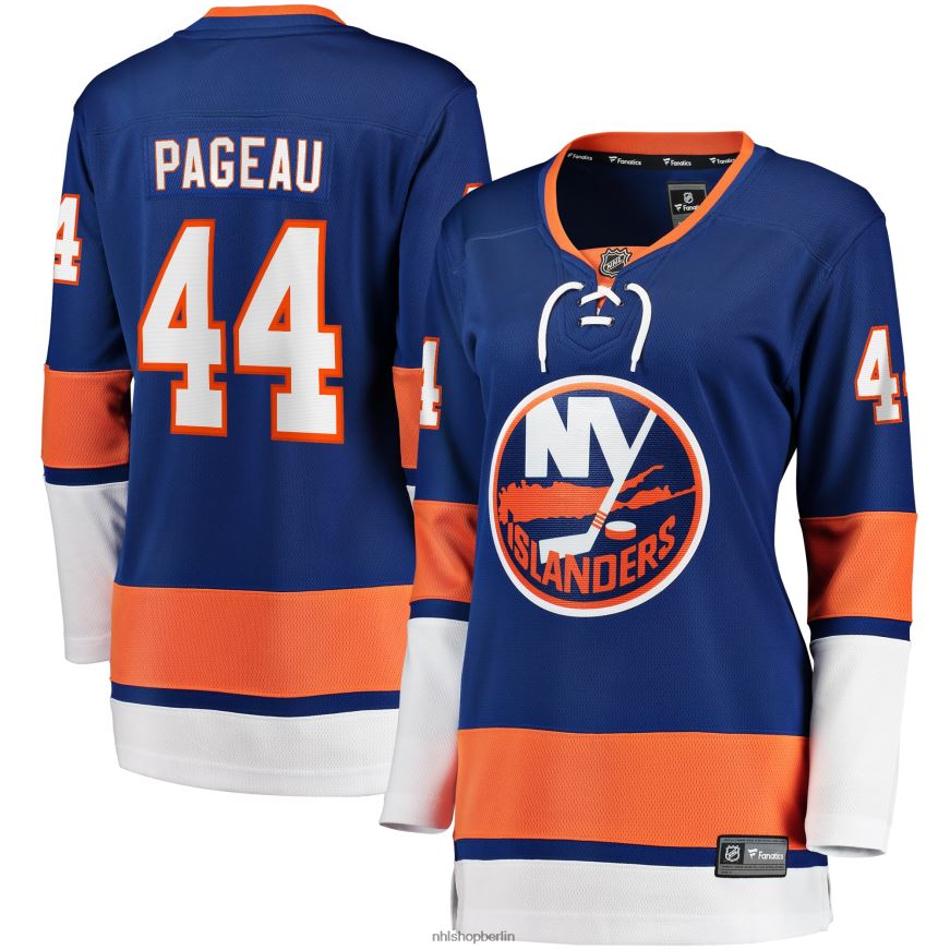 Frauen NHL Blaues Breakaway-Spielertrikot der New York Islanders mit Fanatics-Logo von Jean-Gabriel Pageau Kleidung BF680T1929