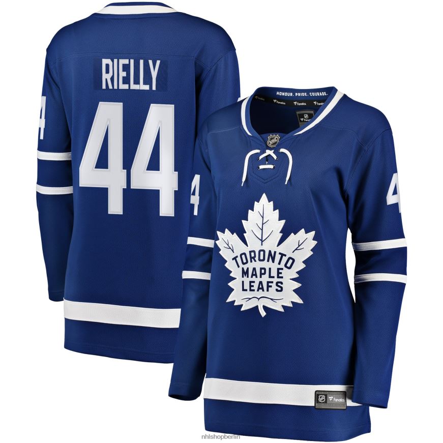 Frauen NHL Blaues Breakaway-Spielertrikot der Toronto Maple Leafs mit Fanatics-Logo von Morgan Rielly Kleidung BF680T1666