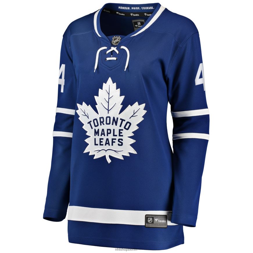 Frauen NHL Blaues Breakaway-Spielertrikot der Toronto Maple Leafs mit Fanatics-Logo von Morgan Rielly Kleidung BF680T1666