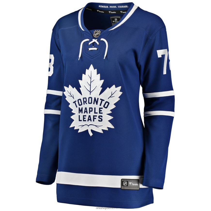 Frauen NHL Blaues Breakaway-Spielertrikot der Toronto Maple Leafs mit TJ-Brodie-Fanatiker-Logo Kleidung BF680T2076