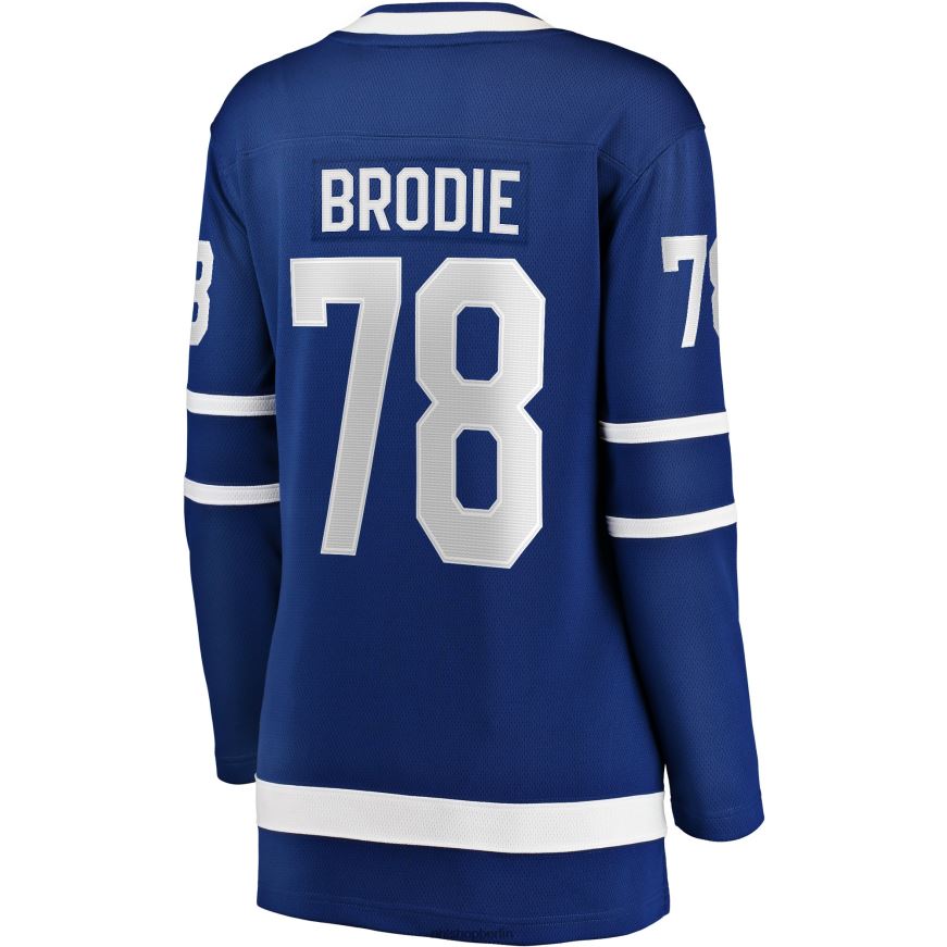 Frauen NHL Blaues Breakaway-Spielertrikot der Toronto Maple Leafs mit TJ-Brodie-Fanatiker-Logo Kleidung BF680T2076