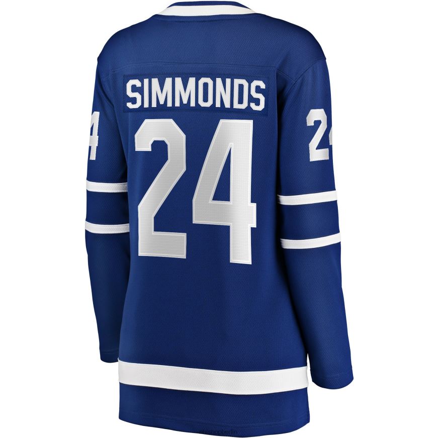 Frauen NHL Blaues Breakaway-Spielertrikot der Toronto Maple Leafs mit Wayne-Simmonds-Fanatiker-Logo Kleidung BF680T1714