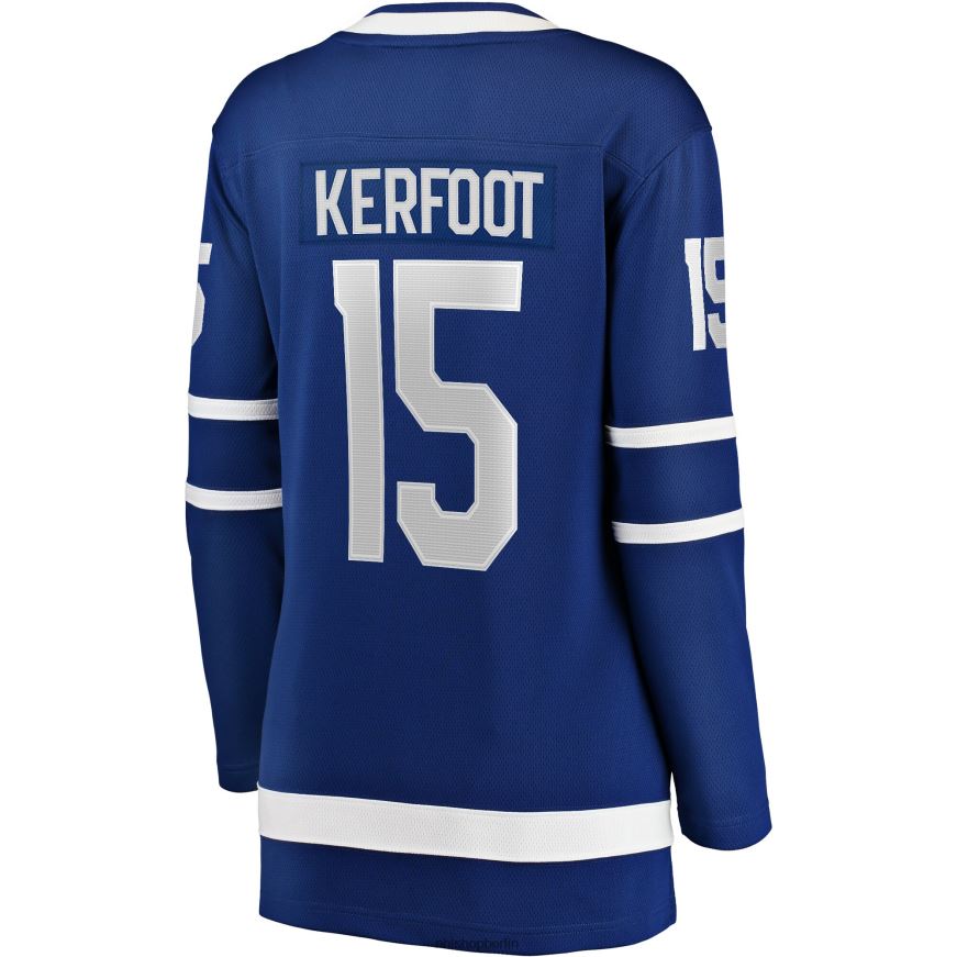 Frauen NHL Blaues Heim-Ausreißer-Spielertrikot der Toronto Maple Leafs mit Fanatics-Logo von Alexander Kerfoot Kleidung BF680T2072