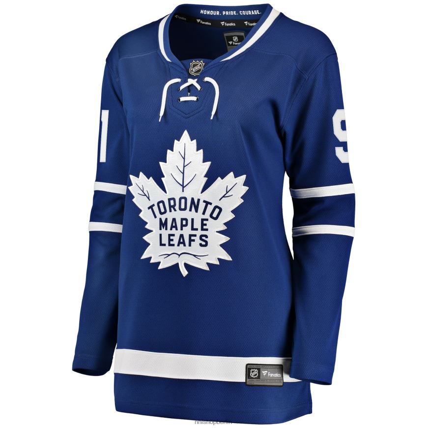 Frauen NHL Blaues Heim-Ausreißer-Spielertrikot der Toronto Maple Leafs mit Fanatics-Logo von John Tavares Kleidung BF680T1649