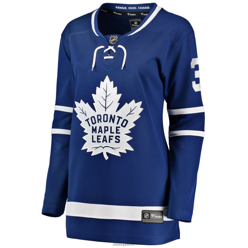 Frauen NHL Blaues Heim-Ausreißer-Spielertrikot der Toronto Maple Leafs mit Justin Holl Fanatics-Logo Kleidung BF680T2074