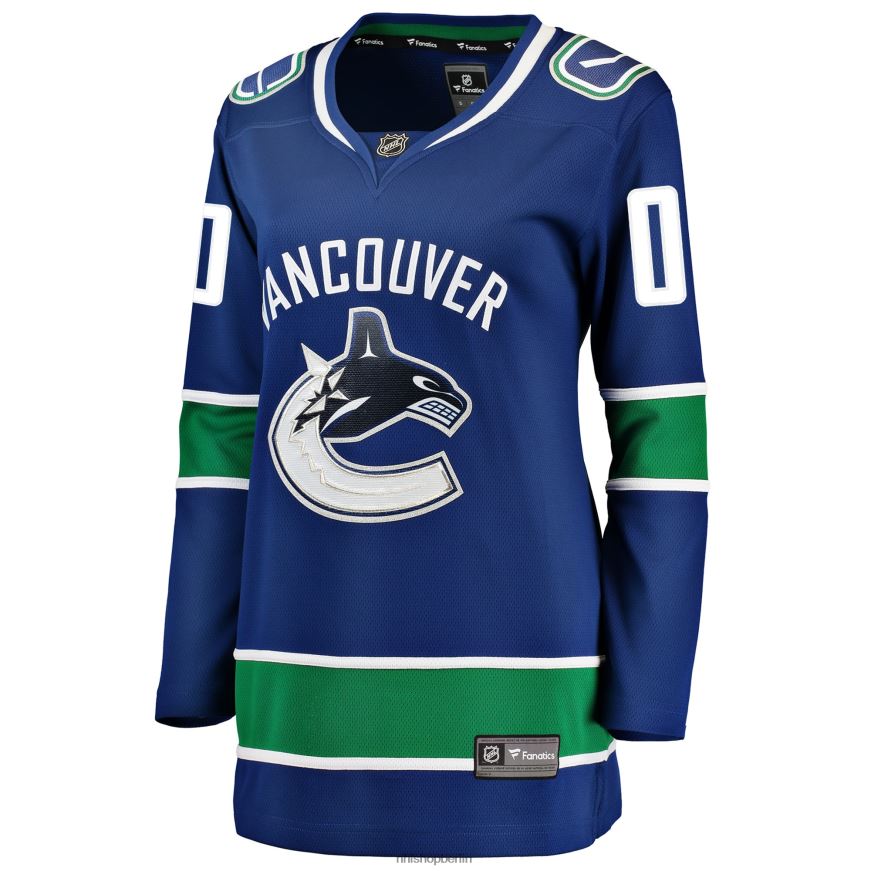 Frauen NHL Blaues Heim-Breakaway-Trikot der Vancouver Canucks mit Fanatics-Logo Kleidung BF680T1108