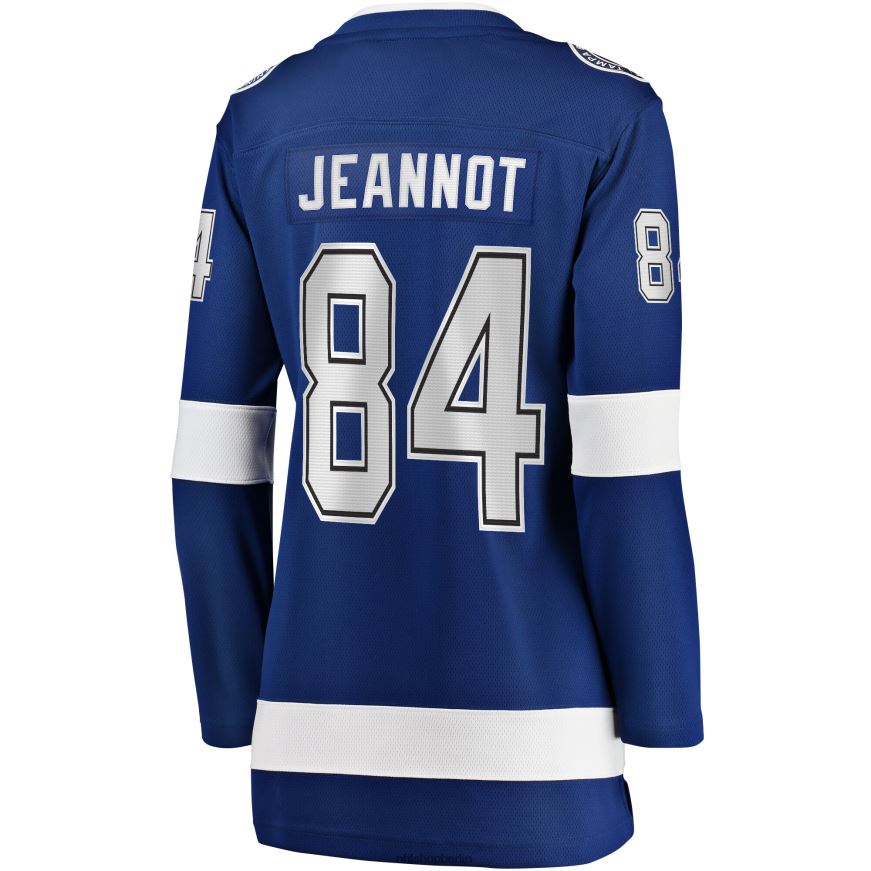 Frauen NHL Blaues Heim-Breakaway-Trikot mit Fanatics-Logo von Tampa Bay Lightning Tanner und Jeannot Kleidung BF680T2294