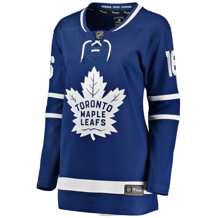 Frauen NHL Blaues Heimtrikot für den Premier Breakaway-Spieler der Toronto Maple Leafs mit Mitchell Marner Fanatics-Logo Kleidung BF680T853