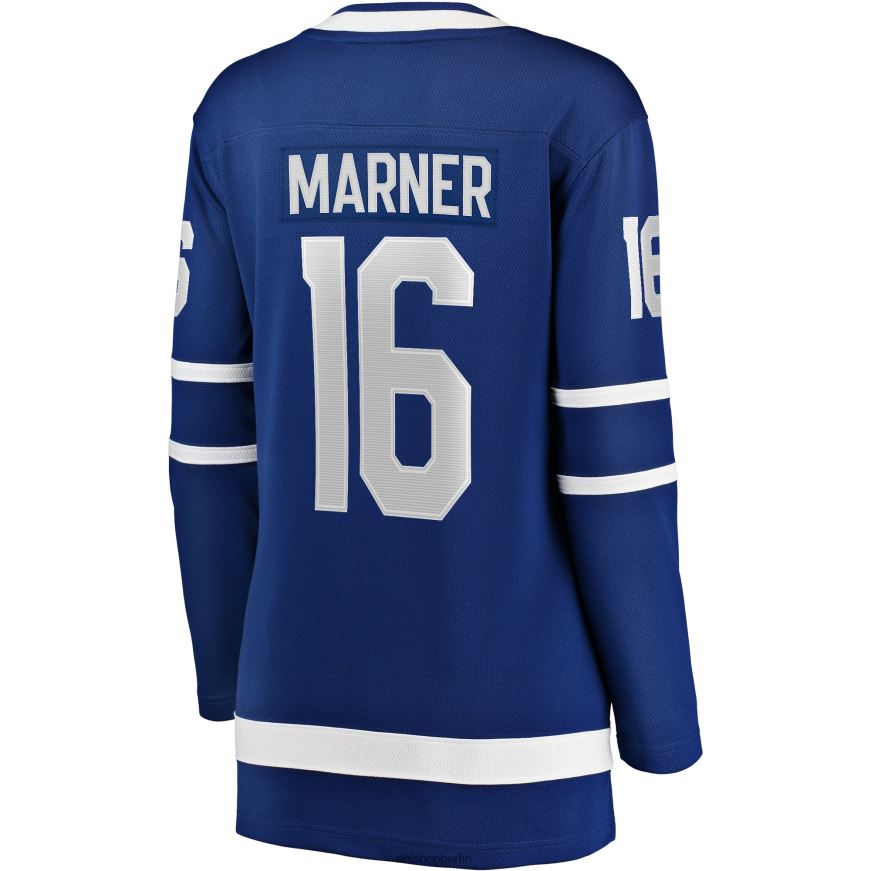 Frauen NHL Blaues Heimtrikot für den Premier Breakaway-Spieler der Toronto Maple Leafs mit Mitchell Marner Fanatics-Logo Kleidung BF680T853