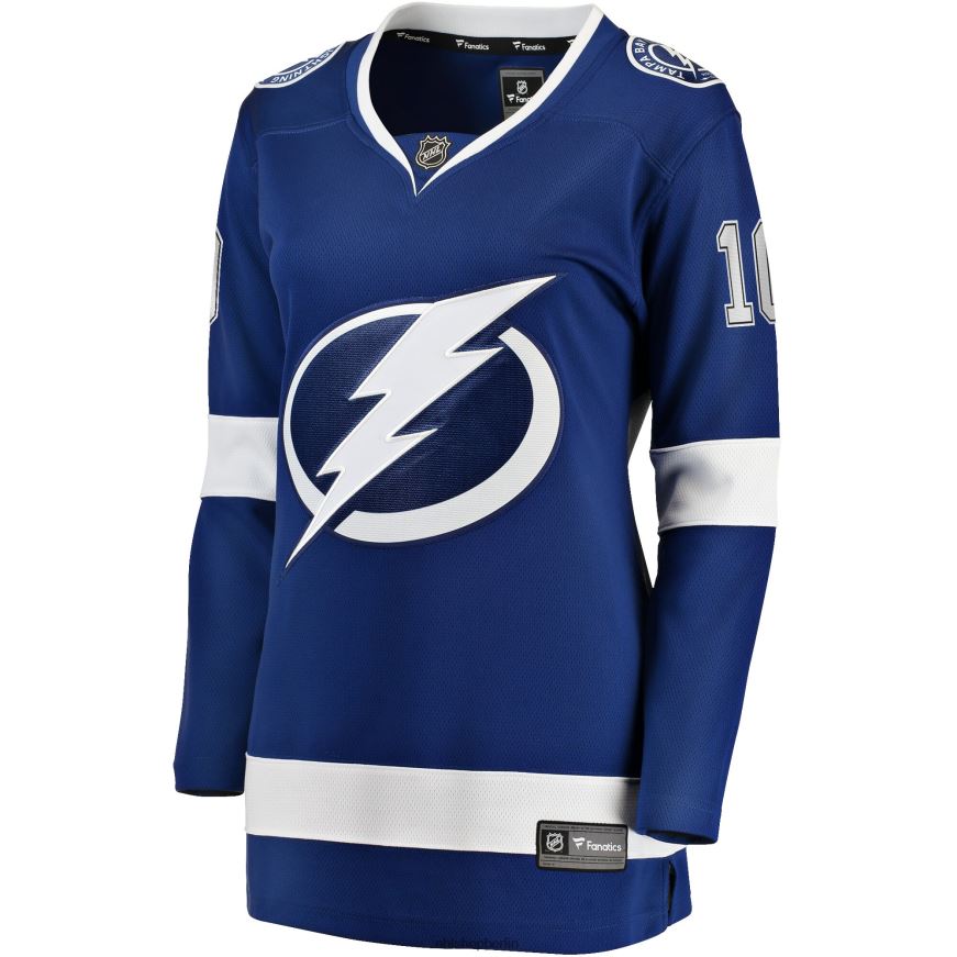 Frauen NHL Blaues Home-Breakaway-Spielertrikot mit Tampa Bay Lightning Corey Perry Fanatics-Logo Kleidung BF680T1474