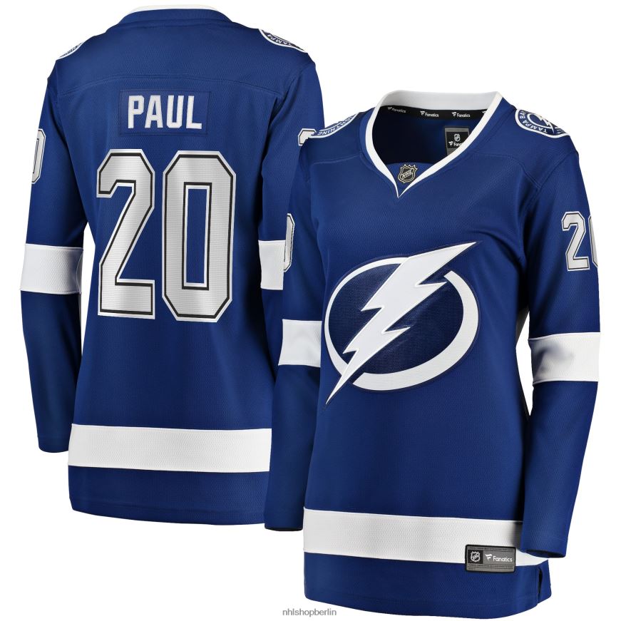 Frauen NHL Blaues Tampa Bay Lightning Nicholas Paul Fanatics-Heimtrikot für Breakaway-Spieler Kleidung BF680T1427