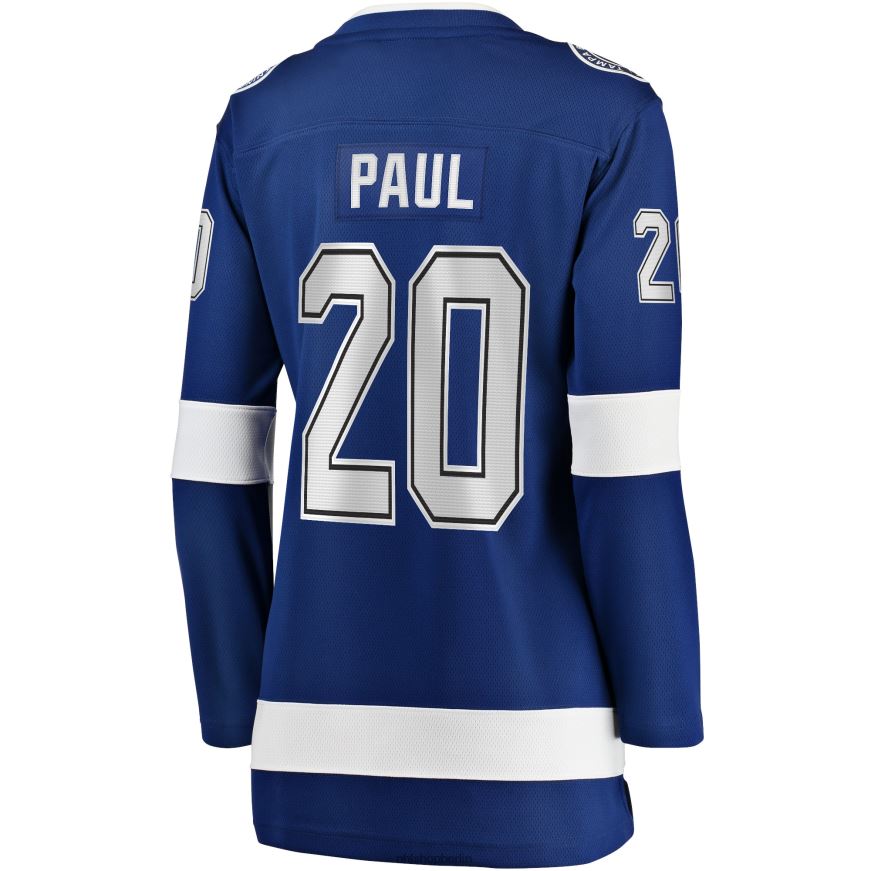 Frauen NHL Blaues Tampa Bay Lightning Nicholas Paul Fanatics-Heimtrikot für Breakaway-Spieler Kleidung BF680T1427