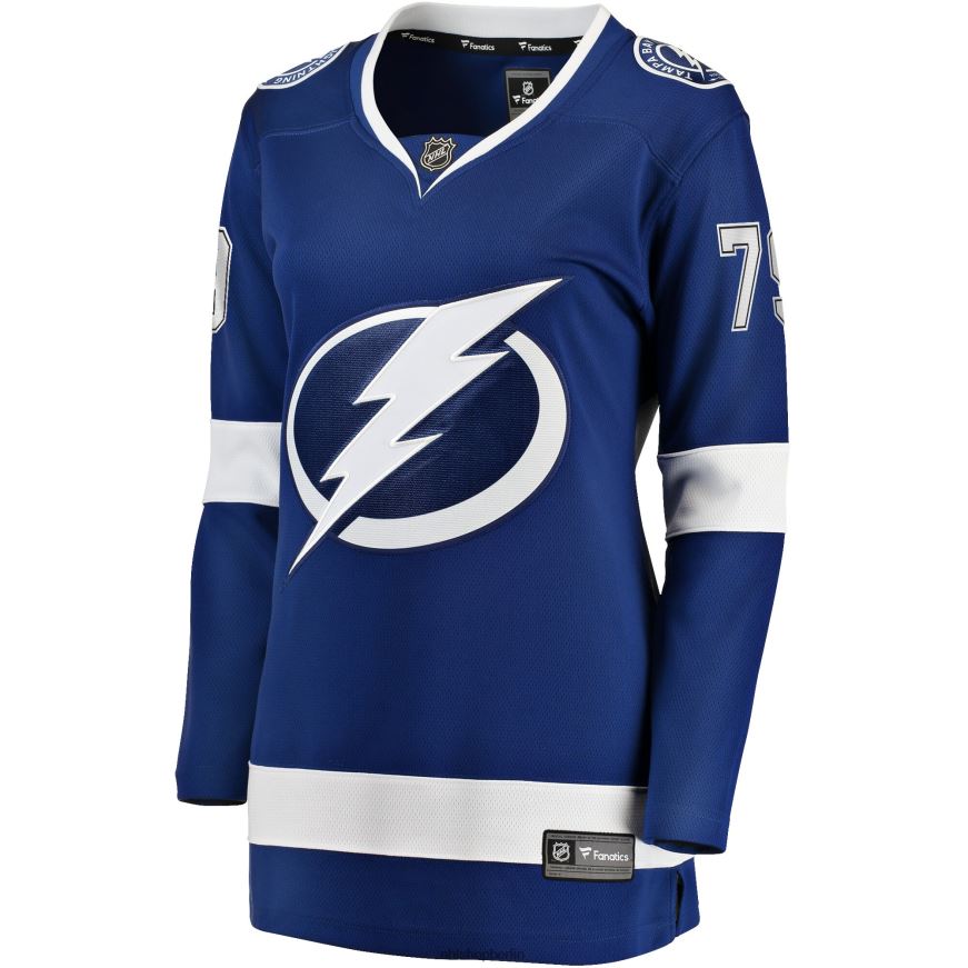 Frauen NHL Blaues Tampa Bay Lightning Ross Colton Fanatics-Heimtrikot für abtrünnige Spieler Kleidung BF680T631