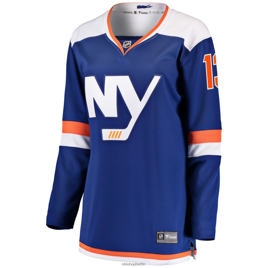 Frauen NHL Blaues alternatives Breakaway-Trikot der New York Islanders mit Mathew Barzal Fanatics-Logo Kleidung BF680T1372