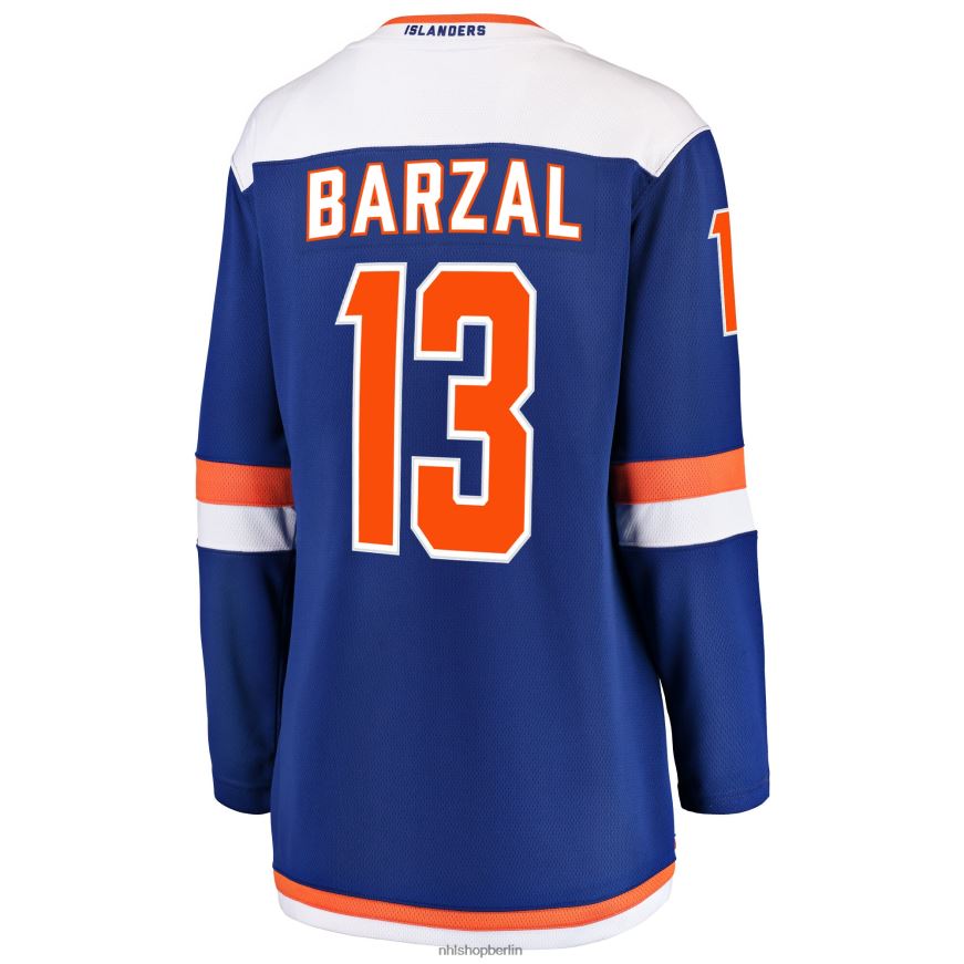 Frauen NHL Blaues alternatives Breakaway-Trikot der New York Islanders mit Mathew Barzal Fanatics-Logo Kleidung BF680T1372