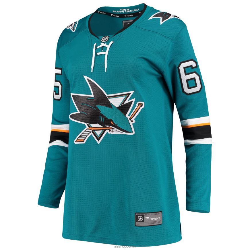 Frauen NHL Blaugrünes Breakaway-Heimspielertrikot der San Jose Sharks mit Fanatics-Logo von Erik Karlsson Kleidung BF680T2320