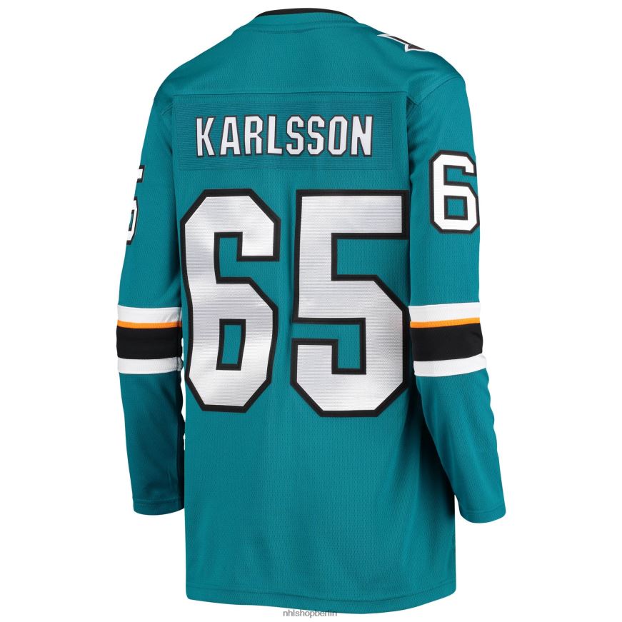 Frauen NHL Blaugrünes Breakaway-Heimspielertrikot der San Jose Sharks mit Fanatics-Logo von Erik Karlsson Kleidung BF680T2320