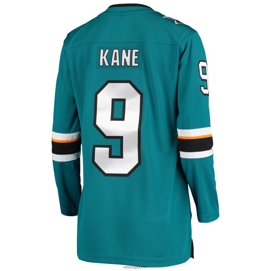 Frauen NHL Blaugrünes Breakaway-Heimspielertrikot der San Jose Sharks mit Fanatics-Logo von Evander Kane Kleidung BF680T2123