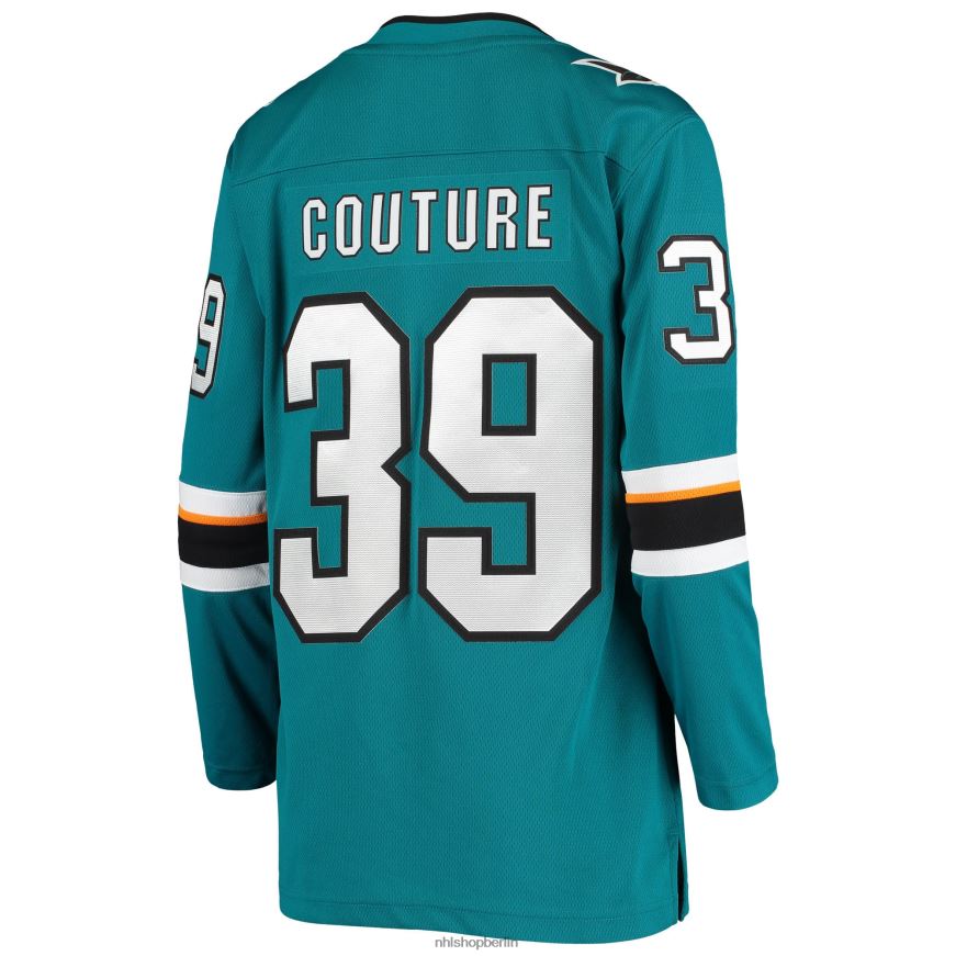 Frauen NHL Blaugrünes Breakaway-Heimspielertrikot der San Jose Sharks mit Logan Couture Fanatics-Logo Kleidung BF680T1234