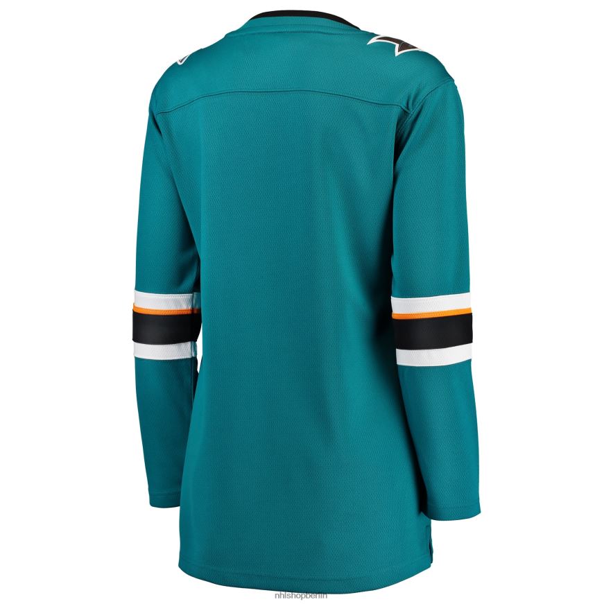 Frauen NHL Blaugrünes Breakaway-Heimtrikot der San Jose Sharks mit Fanatics-Logo Kleidung BF680T849