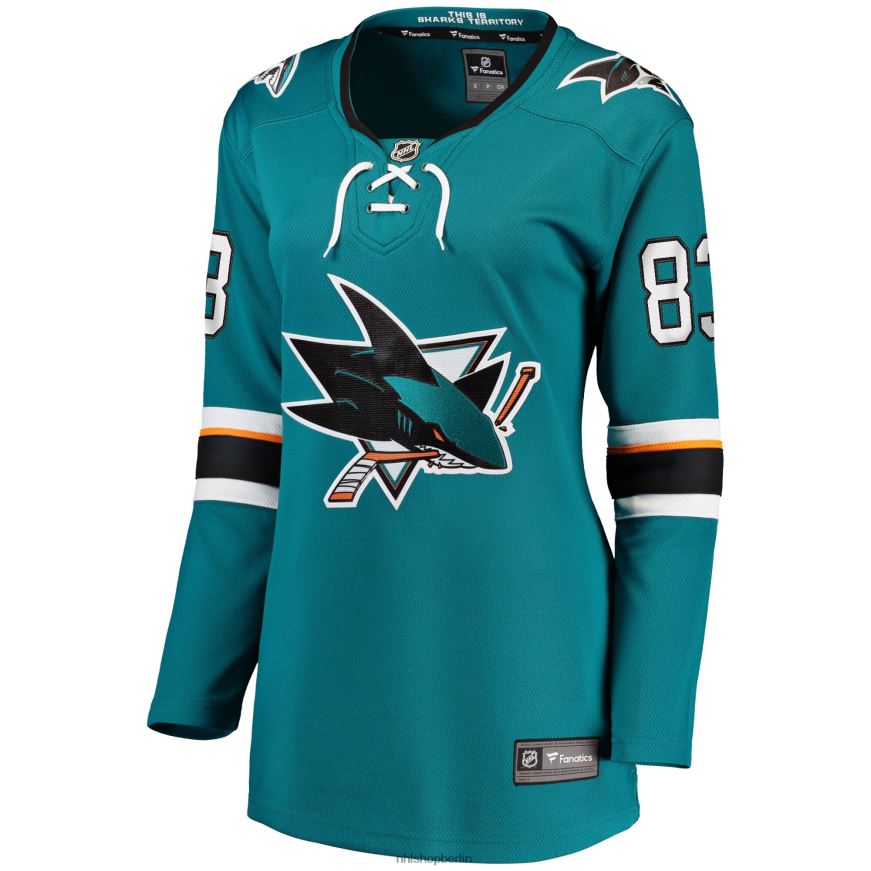 Frauen NHL Blaugrünes Breakaway-Spielertrikot der San Jose Sharks Matt Nieto mit Fanatics-Logo Kleidung BF680T1922