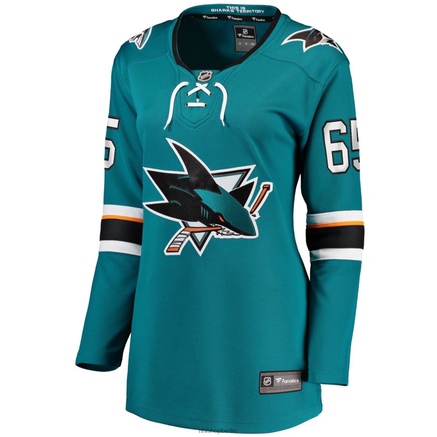 Frauen NHL Blaugrünes Premier-Breakaway-Heimtrikot der San Jose Sharks mit Fanatics-Logo von Erik Karlsson Kleidung BF680T657