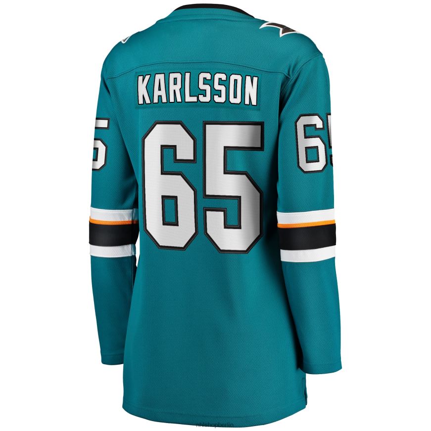 Frauen NHL Blaugrünes Premier-Breakaway-Heimtrikot der San Jose Sharks mit Fanatics-Logo von Erik Karlsson Kleidung BF680T657