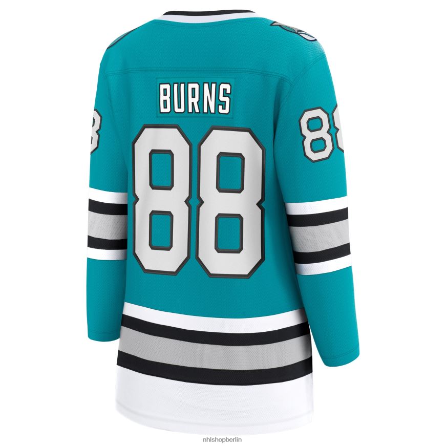 Frauen NHL Blaugrünes Premier-Breakaway-Spielertrikot der San Jose Sharks mit Fanatics-Logo zum 30-jährigen Jubiläum Kleidung BF680T1027