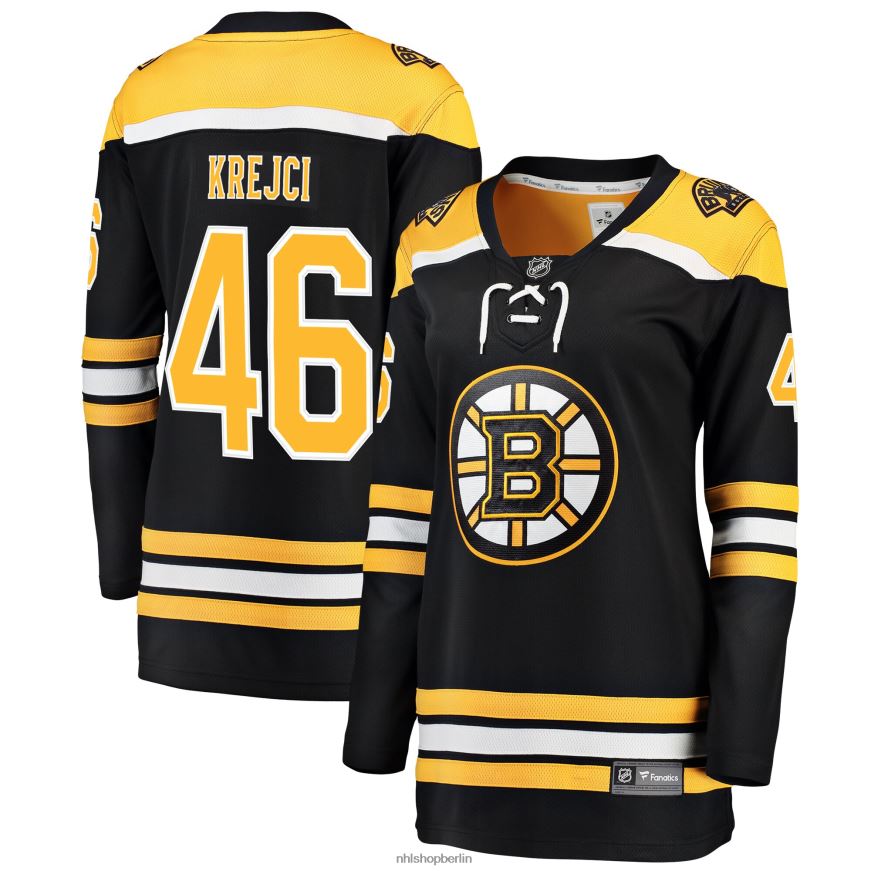 Frauen NHL Boston Bruins David Krejci Fanatics-gebrandetes schwarzes Breakaway-Spielertrikot Kleidung BF680T805