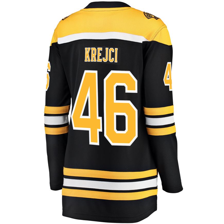 Frauen NHL Boston Bruins David Krejci Fanatics-gebrandetes schwarzes Breakaway-Spielertrikot Kleidung BF680T805