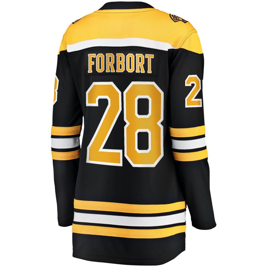 Frauen NHL Boston Bruins Derek Forbort Fanatics-gebrandetes schwarzes Heim-Ausreißer-Spielertrikot Kleidung BF680T1458