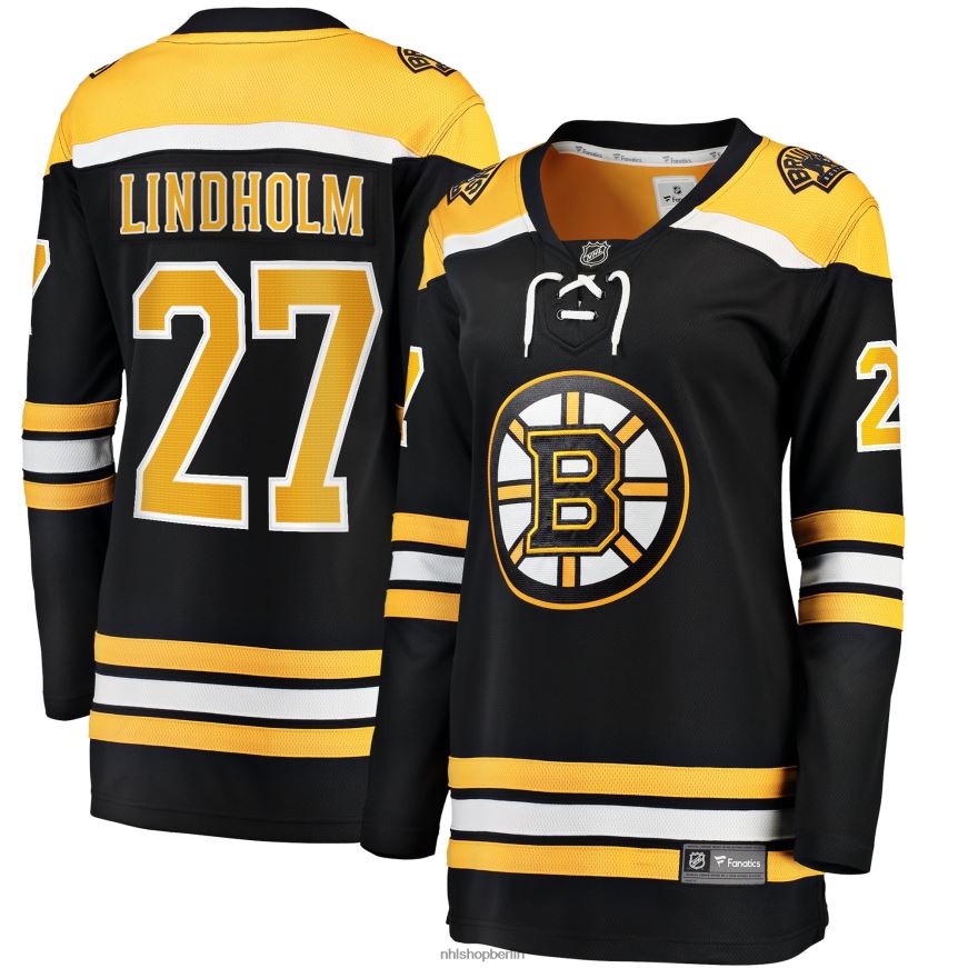 Frauen NHL Boston Bruins Hampus Lindholm Fanatics-gebrandetes schwarzes Heim-Ausreißer-Spielertrikot Kleidung BF680T1957