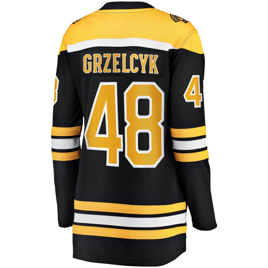 Frauen NHL Boston Bruins Matt Grzelcyk Fanatics-gebrandetes schwarzes Home-Breakaway-Spielertrikot Kleidung BF680T1536