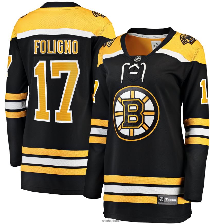 Frauen NHL Boston Bruins Nick Foligno Fanatics-gebrandetes schwarzes Heim-Ausreißer-Spielertrikot Kleidung BF680T1459