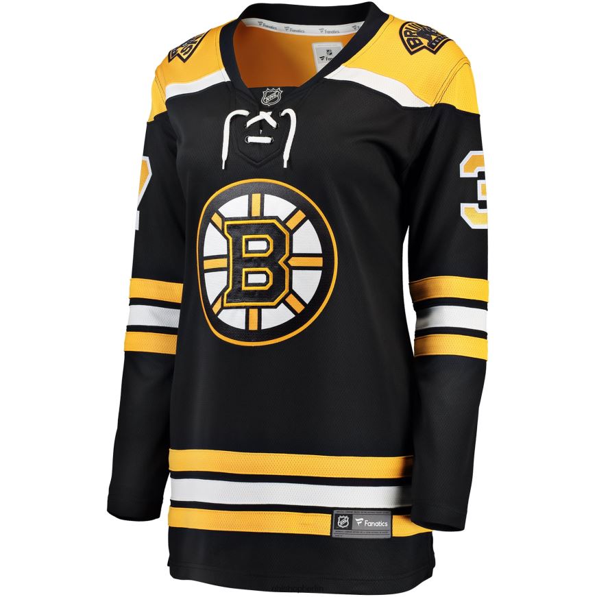 Frauen NHL Boston Bruins Patrice Bergeron Fanatics-gebrandetes schwarzes Heim-Ausreißer-Spielertrikot Kleidung BF680T1187