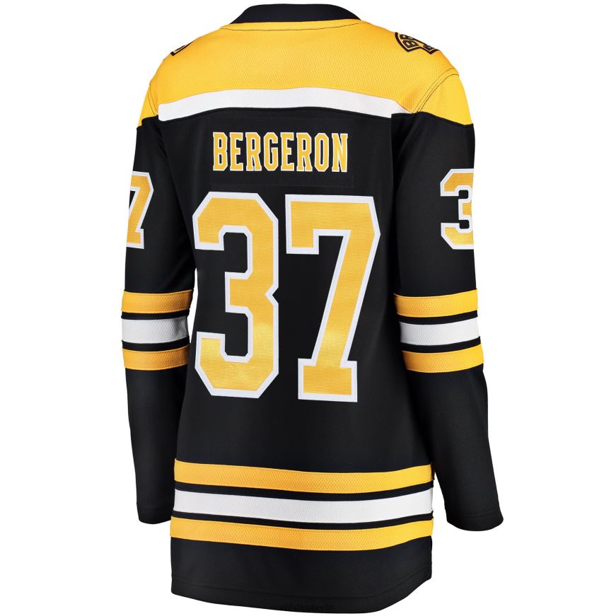 Frauen NHL Boston Bruins Patrice Bergeron Fanatics-gebrandetes schwarzes Heim-Ausreißer-Spielertrikot Kleidung BF680T1187