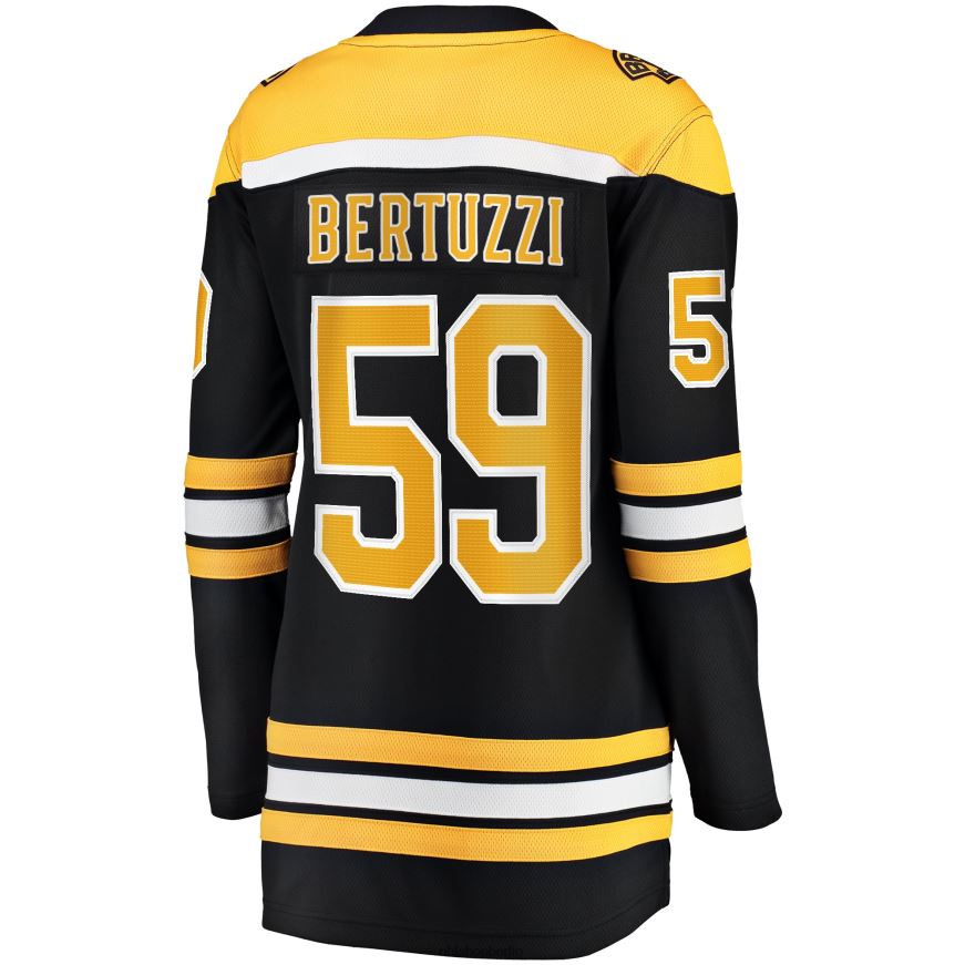 Frauen NHL Boston Bruins Tyler Bertuzzi Fanatics-gebrandetes schwarzes Breakaway-Heimtrikot Kleidung BF680T1008