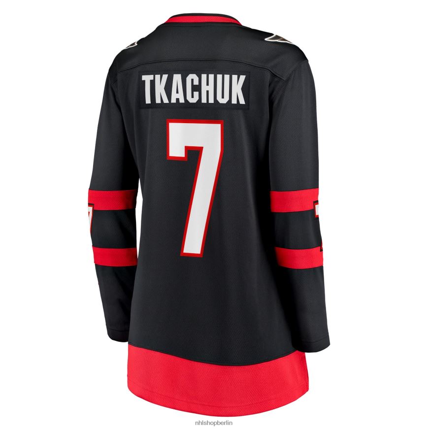 Frauen NHL Brady Tkachuk Fanatics-Heimtrikot der Ottawa Senators Premier Breakaway-Spieler schwarz 2020/21 Kleidung BF680T1599